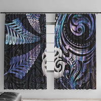 New Zealand Aotearoa Window Curtain Maori Hei Manaia Purple Paua Shell