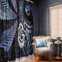 New Zealand Aotearoa Window Curtain Maori Hei Manaia Purple Paua Shell