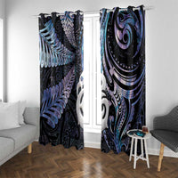 New Zealand Aotearoa Window Curtain Maori Hei Manaia Purple Paua Shell