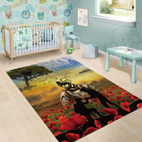 New Zealand ANZAC Day Area Rug The Ode Remembrance And Poppy