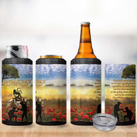 New Zealand ANZAC Day 4 in 1 Can Cooler Tumbler The Ode Remembrance And Poppy