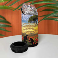 New Zealand ANZAC Day 4 in 1 Can Cooler Tumbler The Ode Remembrance And Poppy
