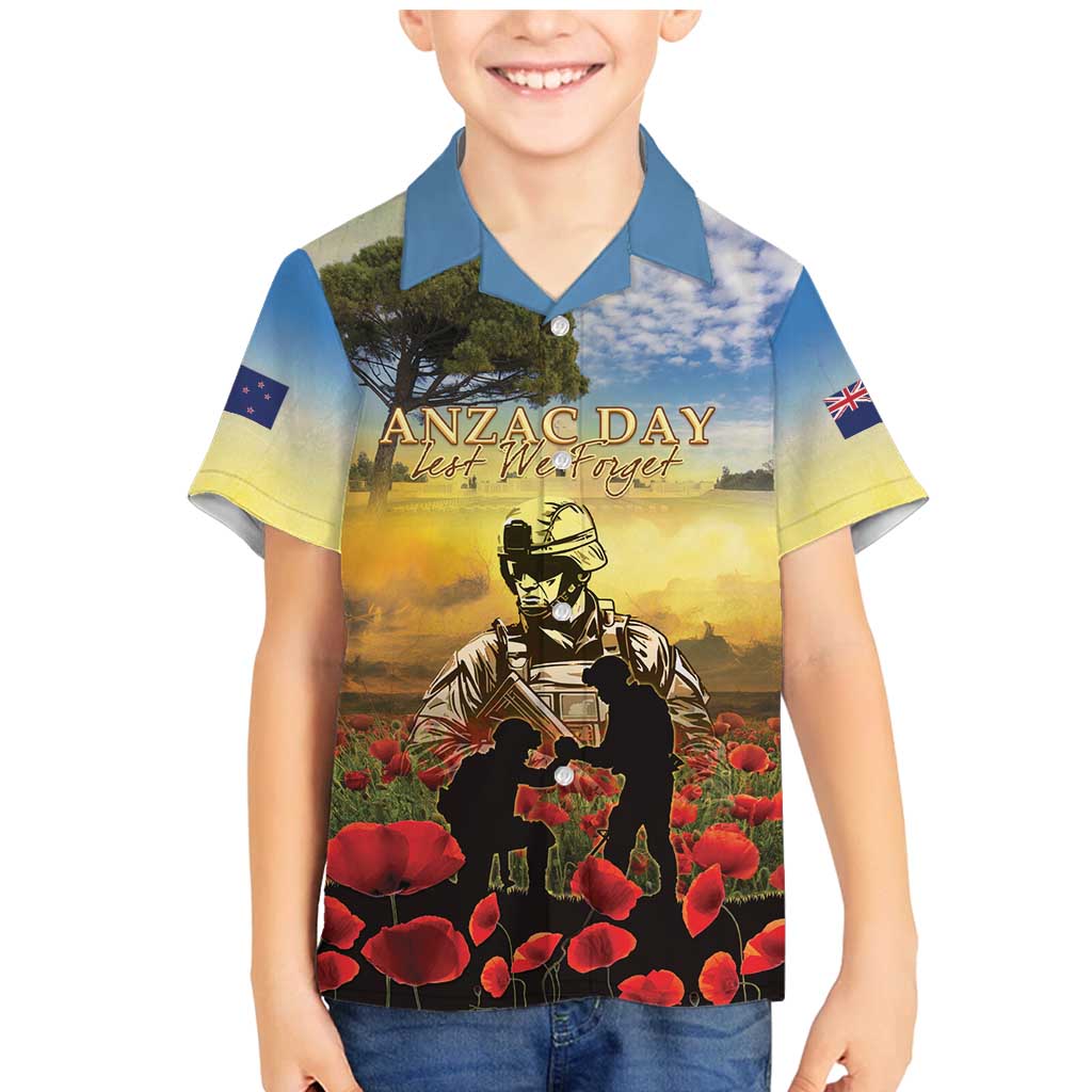 New Zealand ANZAC Day Family Matching Mermaid Dress and Hawaiian Shirt The Ode Remembrance And Poppy