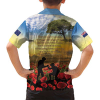 New Zealand ANZAC Day Family Matching Off Shoulder Short Dress and Hawaiian Shirt The Ode Remembrance And Poppy
