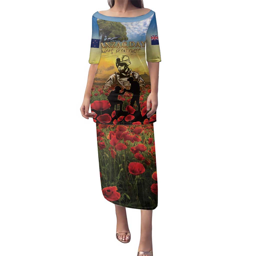 New Zealand ANZAC Day Family Matching Puletasi and Hawaiian Shirt The Ode Remembrance And Poppy