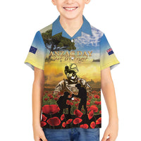 New Zealand ANZAC Day Family Matching Summer Maxi Dress and Hawaiian Shirt The Ode Remembrance And Poppy
