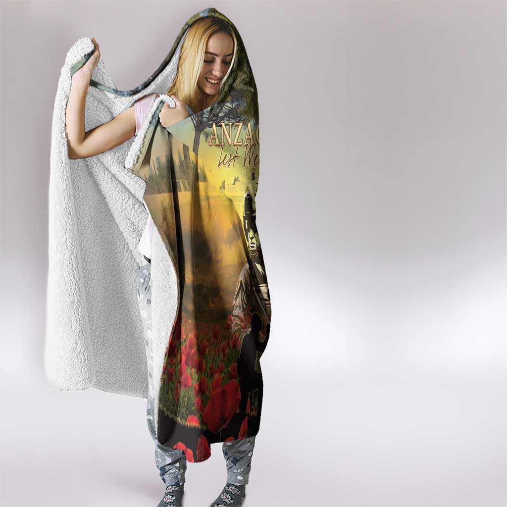 New Zealand ANZAC Day Hooded Blanket The Ode Remembrance And Poppy DT04 - Polynesian Pride