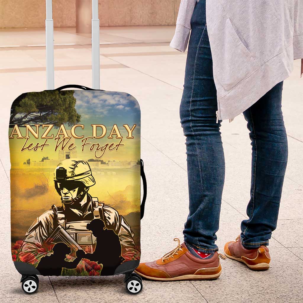 New Zealand ANZAC Day Luggage Cover The Ode Remembrance And Poppy