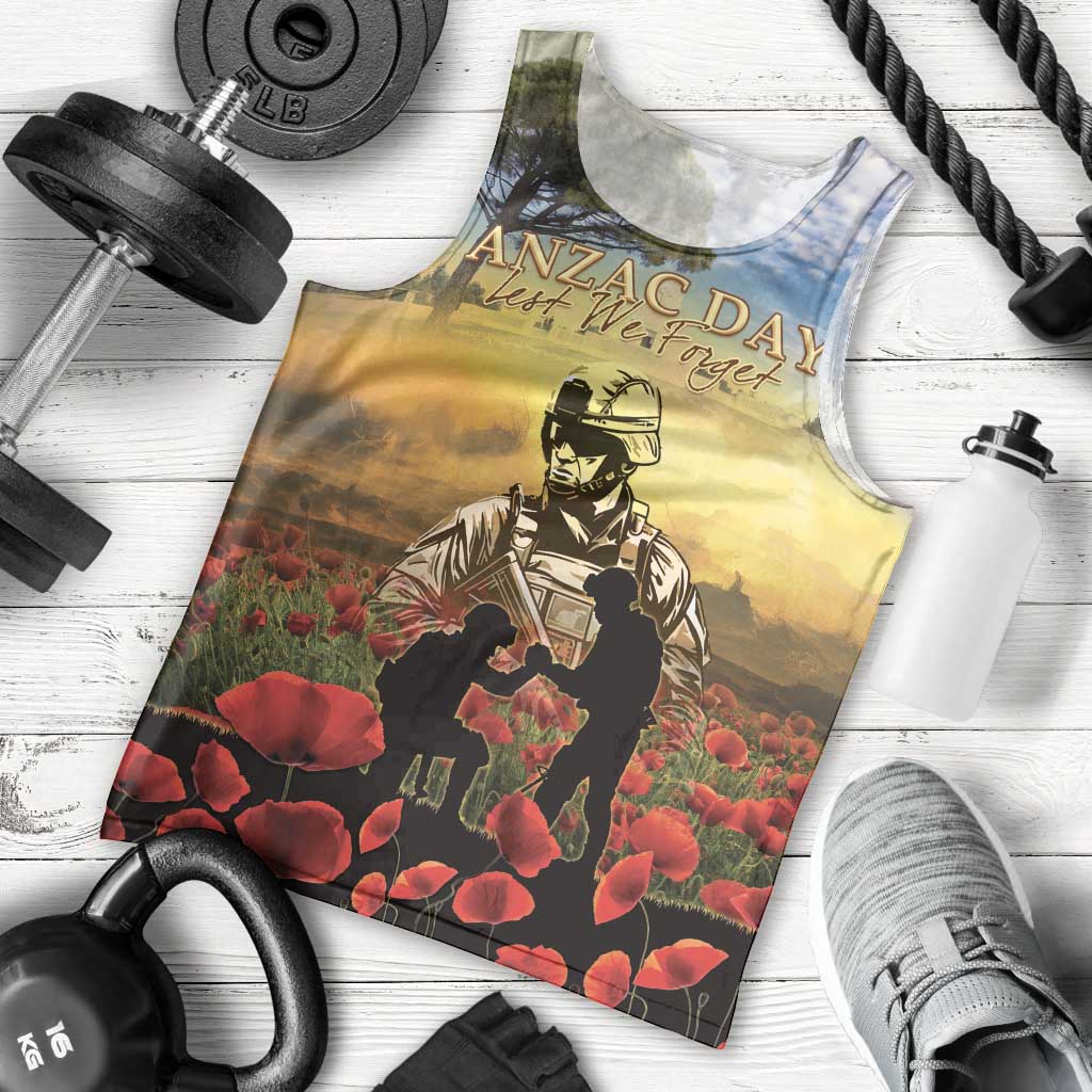 New Zealand ANZAC Day Men Tank Top The Ode Remembrance And Poppy