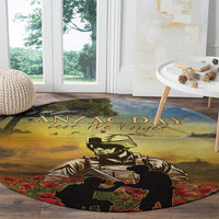 New Zealand ANZAC Day Round Carpet The Ode Remembrance And Poppy DT04 - Polynesian Pride