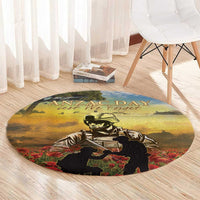 New Zealand ANZAC Day Round Carpet The Ode Remembrance And Poppy DT04 - Polynesian Pride