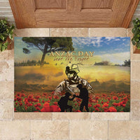 New Zealand ANZAC Day Rubber Doormat The Ode Remembrance And Poppy DT04 Yellow - Polynesian Pride