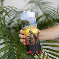 New Zealand ANZAC Day Skinny Tumbler The Ode Remembrance And Poppy