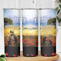 New Zealand ANZAC Day Skinny Tumbler The Ode Remembrance And Poppy