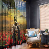 New Zealand ANZAC Day Window Curtain The Ode Remembrance And Poppy