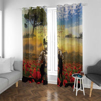 New Zealand ANZAC Day Window Curtain The Ode Remembrance And Poppy