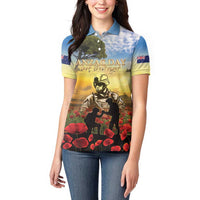 New Zealand ANZAC Day Women Polo Shirt The Ode Remembrance And Poppy