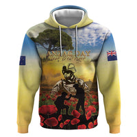 New Zealand ANZAC Day Zip Hoodie The Ode Remembrance And Poppy
