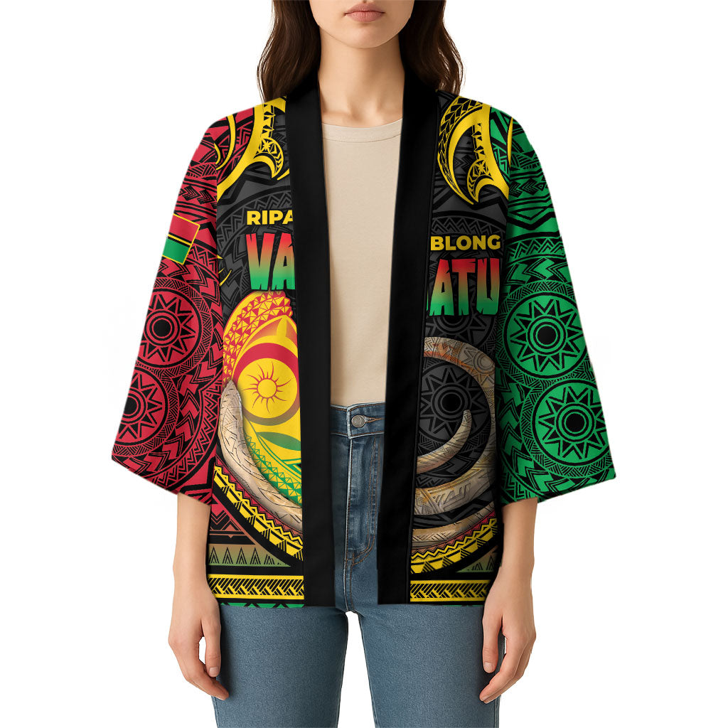 Vanuatu Language Week Kimono Boar Tusk Warrior Tribal Floral Pattern
