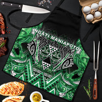 Aotearoa Ngati Maniapoto Apron Maori Tribal Green Paua Shell Pattern DT05 Green - Polynesian Pride