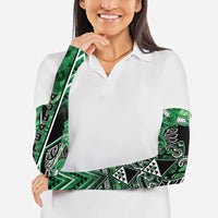 Aotearoa Ngati Maniapoto Arm Sleeves Maori Tribal Green Paua Shell Pattern DT05 - Polynesian Pride
