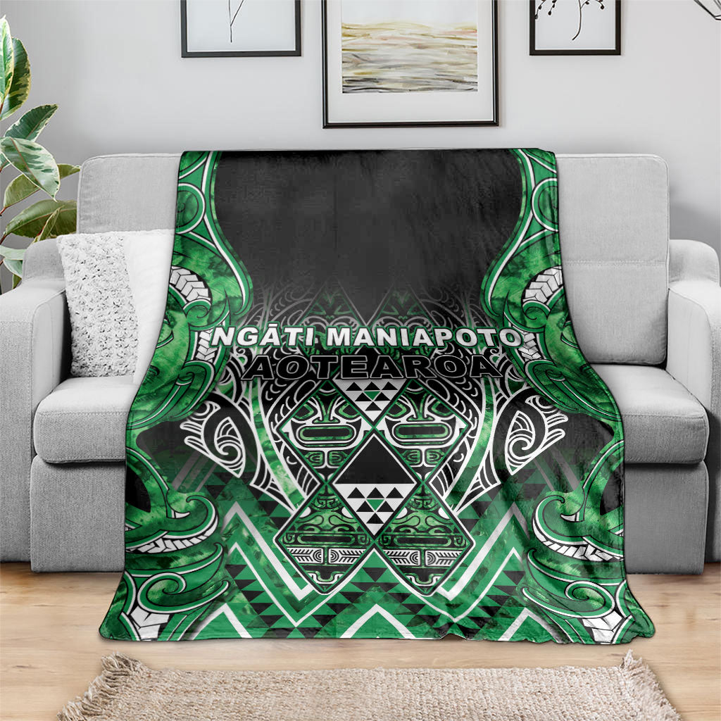 Aotearoa Ngati Maniapoto Blanket Maori Tribal Green Paua Shell Pattern DT05 - Polynesian Pride