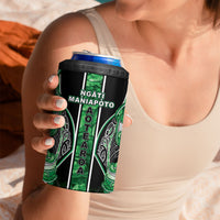 Aotearoa Ngati Maniapoto 4 in 1 Can Cooler Tumbler Maori Tribal Green Paua Shell Pattern DT05 - Polynesian Pride