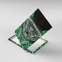 Aotearoa Ngati Maniapoto Canvas Wall Art Maori Tribal Green Paua Shell Pattern DT05 With Frame Green - Polynesian Pride