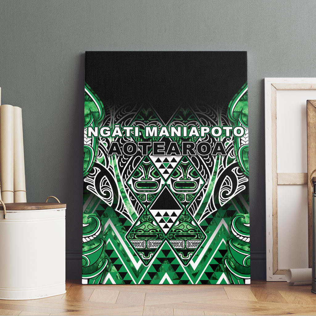 Aotearoa Ngati Maniapoto Canvas Wall Art Maori Tribal Green Paua Shell Pattern DT05 - Polynesian Pride