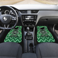 Aotearoa Ngati Maniapoto Car Mats Maori Tribal Green Paua Shell Pattern DT05 Set 2pcs - Front Green - Polynesian Pride