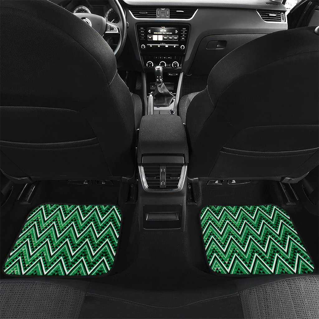 Aotearoa Ngati Maniapoto Car Mats Maori Tribal Green Paua Shell Pattern DT05 Set 2pcs - Back Green - Polynesian Pride
