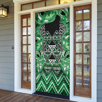 Aotearoa Ngati Maniapoto Door Cover Maori Tribal Green Paua Shell Pattern DT05 - Polynesian Pride
