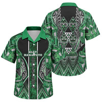 Aotearoa Ngati Maniapoto Family Matching Mermaid Dress and Hawaiian Shirt Maori Tribal Green Paua Shell Pattern DT05 Son's Shirt Green - Polynesian Pride