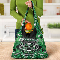 Aotearoa Ngati Maniapoto Grocery Bag Maori Tribal Green Paua Shell Pattern DT05 - Polynesian Pride