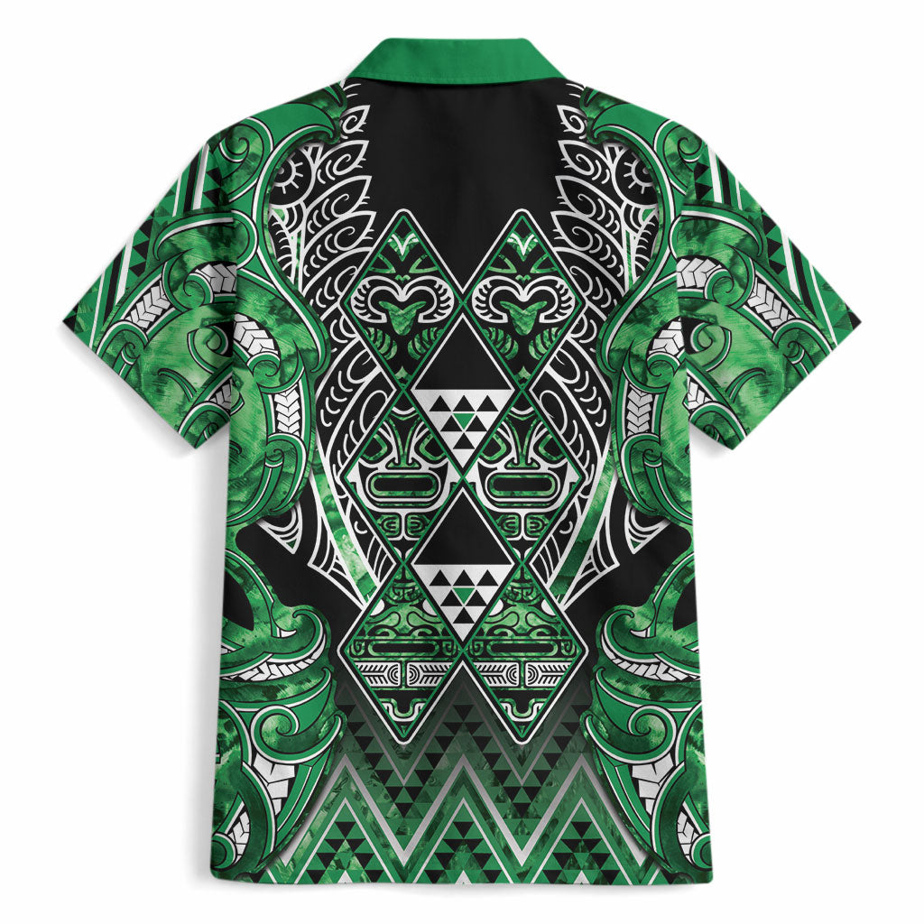Aotearoa Ngati Maniapoto Hawaiian Shirt Maori Tribal Green Paua Shell Pattern DT05 - Polynesian Pride