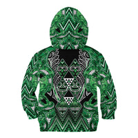 Aotearoa Ngati Maniapoto Kid Hoodie Maori Tribal Green Paua Shell Pattern DT05 - Polynesian Pride