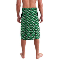 Aotearoa Ngati Maniapoto Lavalava Maori Tribal Green Paua Shell Pattern DT05 - Polynesian Pride