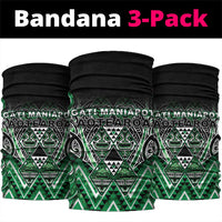 Aotearoa Ngati Maniapoto Neck Gaiter Maori Tribal Green Paua Shell Pattern DT05 package One Size: 25*50cm Green - Polynesian Pride