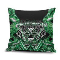 Aotearoa Ngati Maniapoto Pillow Cover Maori Tribal Green Paua Shell Pattern DT05 Green - Polynesian Pride