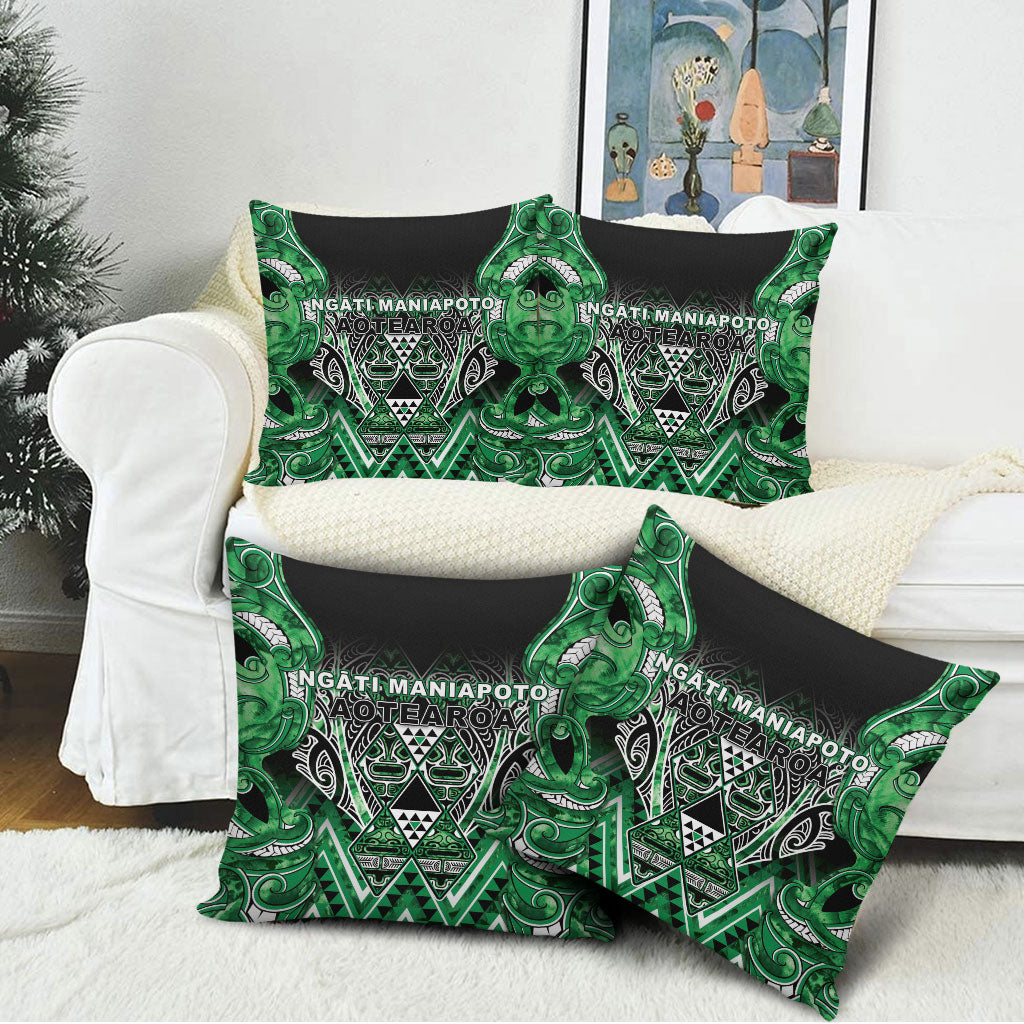 Aotearoa Ngati Maniapoto Pillow Cover Maori Tribal Green Paua Shell Pattern DT05 - Polynesian Pride