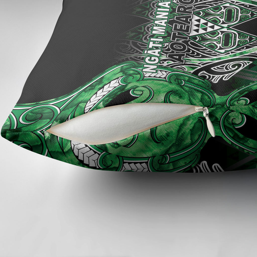 Aotearoa Ngati Maniapoto Pillow Cover Maori Tribal Green Paua Shell Pattern DT05 - Polynesian Pride