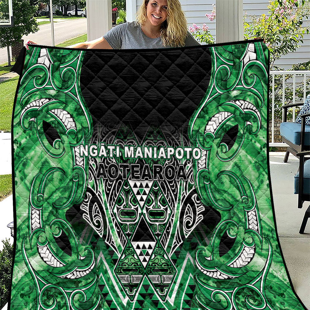 Aotearoa Ngati Maniapoto Quilt Maori Tribal Green Paua Shell Pattern DT05 Green - Polynesian Pride