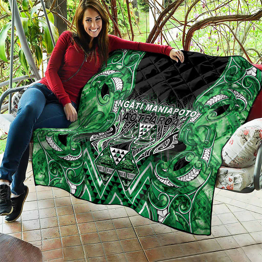 Aotearoa Ngati Maniapoto Quilt Maori Tribal Green Paua Shell Pattern DT05 - Polynesian Pride