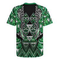 Aotearoa Ngati Maniapoto Rugby Jersey Maori Tribal Green Paua Shell Pattern DT05 - Polynesian Pride