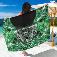 Aotearoa Ngati Maniapoto Sarong Maori Tribal Green Paua Shell Pattern DT05 One Size 44 x 66 inches Green - Polynesian Pride