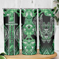 Aotearoa Ngati Maniapoto Skinny Tumbler Maori Tribal Green Paua Shell Pattern DT05 - Polynesian Pride