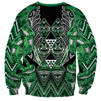 Aotearoa Ngati Maniapoto Sweatshirt Maori Tribal Green Paua Shell Pattern DT05 - Polynesian Pride
