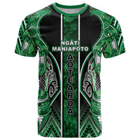 Aotearoa Ngati Maniapoto T Shirt Maori Tribal Green Paua Shell Pattern DT05 Green - Polynesian Pride