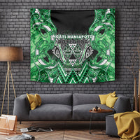 Aotearoa Ngati Maniapoto Tapestry Maori Tribal Green Paua Shell Pattern DT05 Green - Polynesian Pride