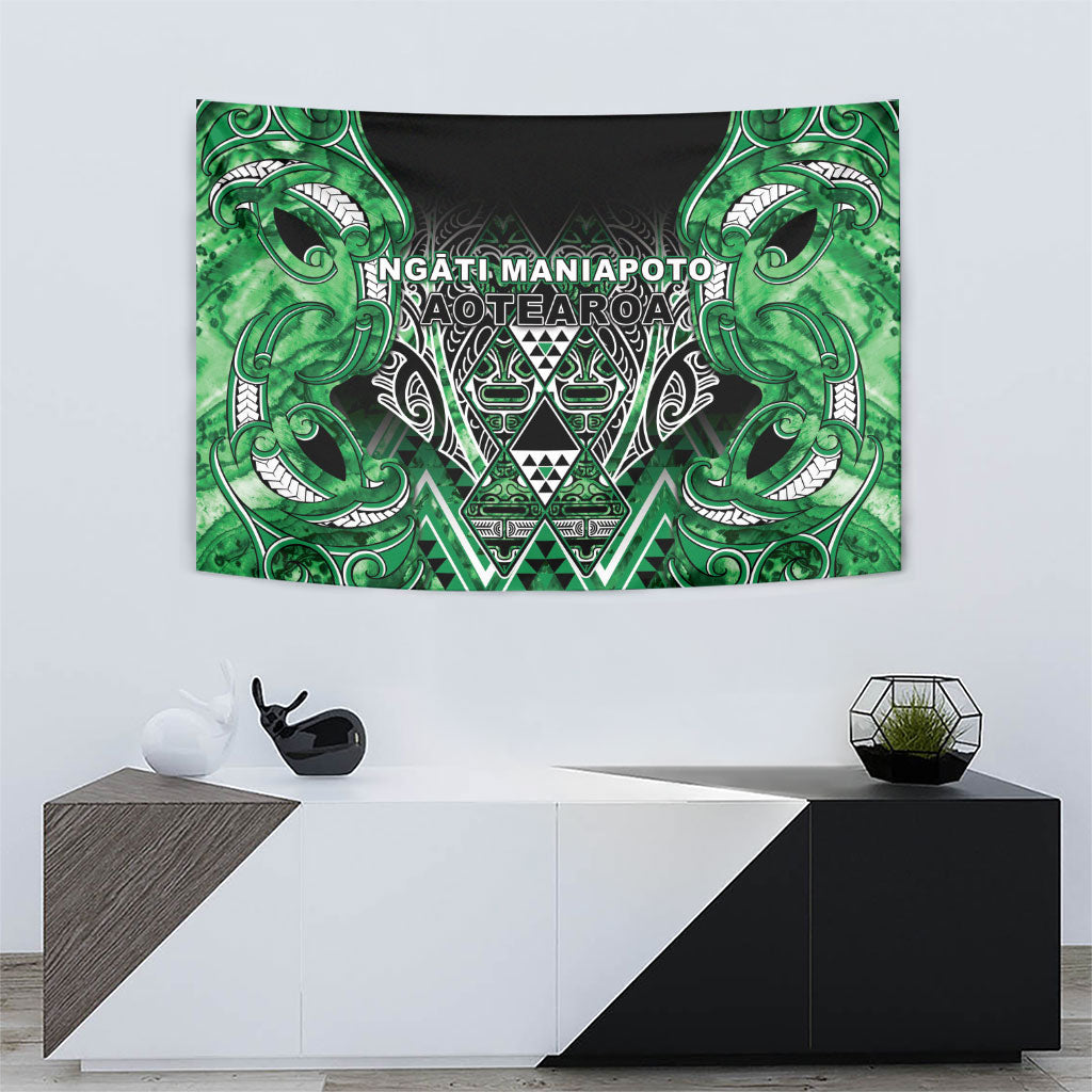 Aotearoa Ngati Maniapoto Tapestry Maori Tribal Green Paua Shell Pattern DT05 - Polynesian Pride